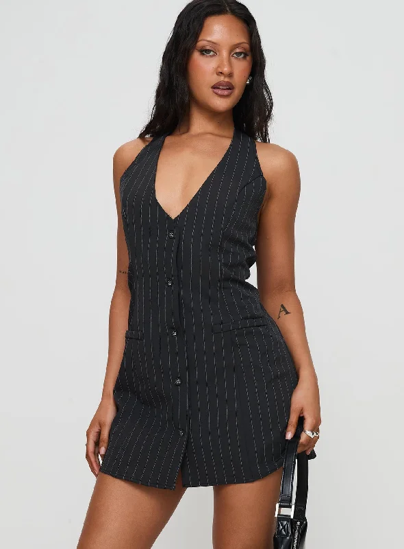 Women's Fashion-Forward Apparel Limited - Edition Drops Fenny Mini Dress Pinstripe