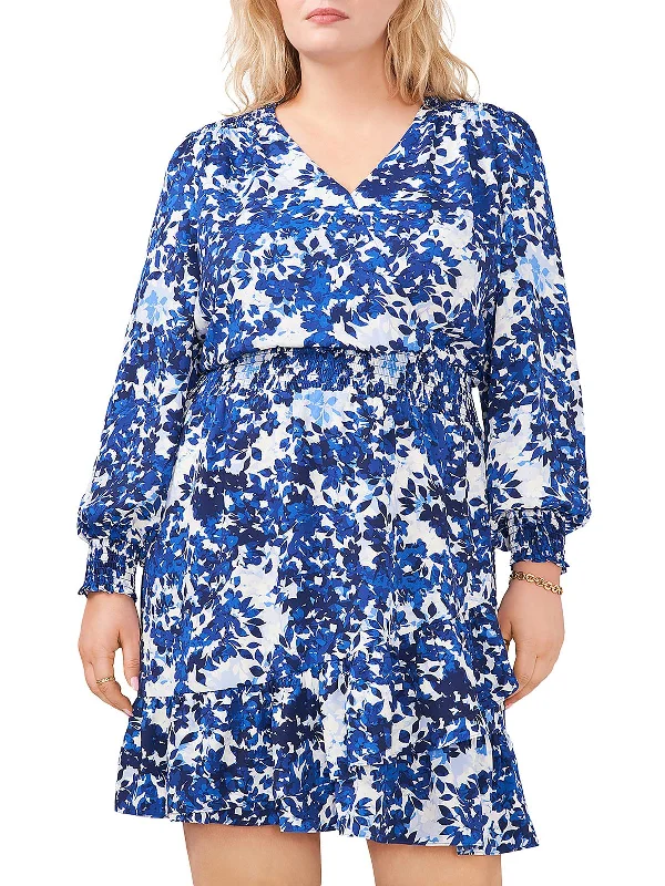 Women's Clothing Sets Big Savings on Minimalist Office Styles Plus Womens Floral Print Polyester Midi Dress