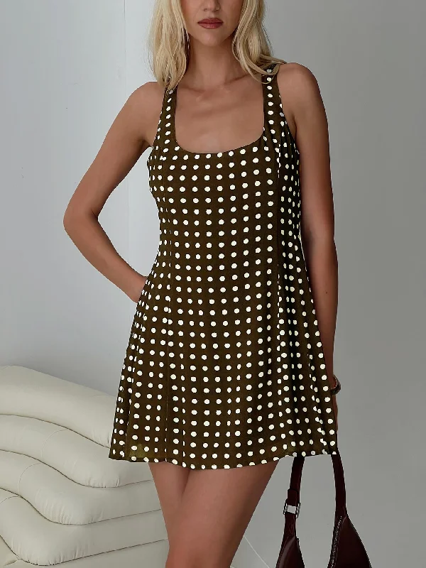 Women's Travel Attire Buy More, Save More Serina Polka Mini Dress Brown / White