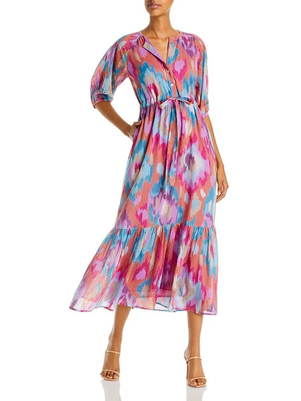 Casual Chic Women's Clothes Dreamy Draping Betty Womens Cotton Printed Midi Dress