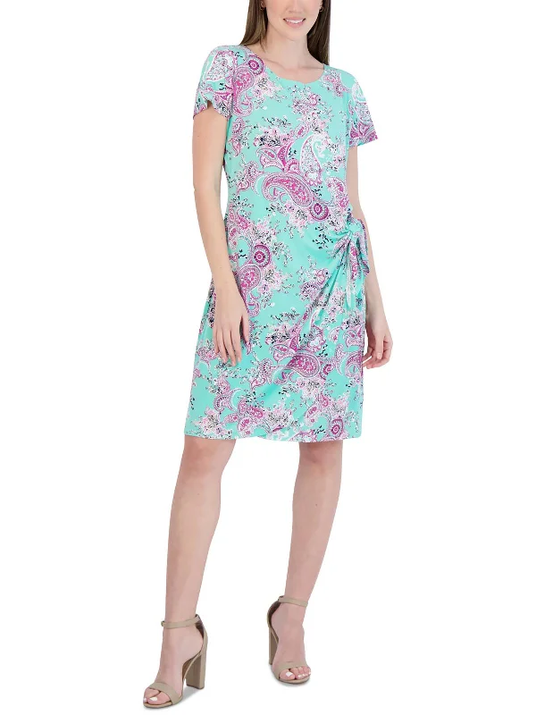 Women's Clothing For Travel Feminine Soft - Hued Styles Womens Floral Print Polyester Wear To Work Dress