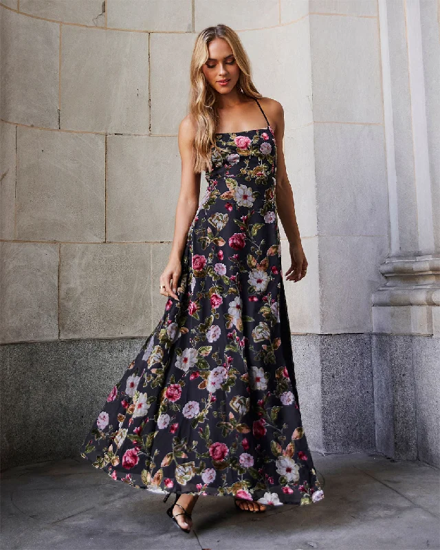 Women's Vacation Outfit Flowing Silhouette Jordie Floral Maxi Dress