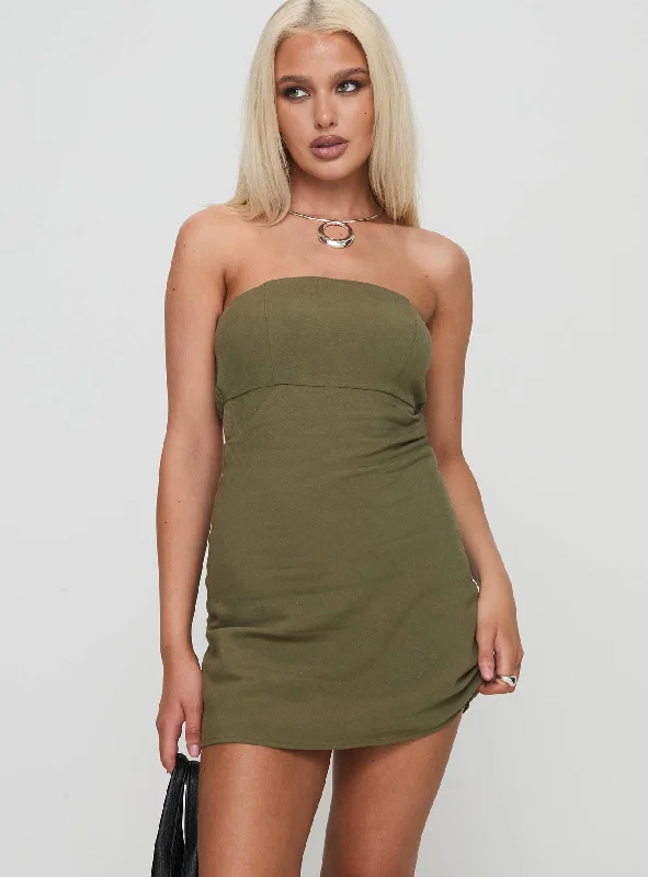 Women's Seasonal Garments Casual Elegance Yahir Mini Dress Sage