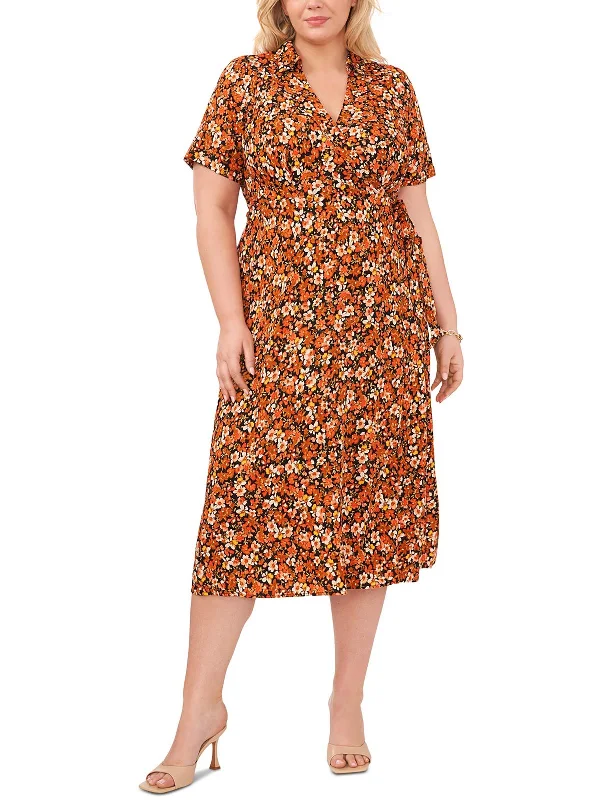 Affordable Fashion Clothing For Women Bohemian Vibe Plus Womens Floral Print Rayon Wrap Dress