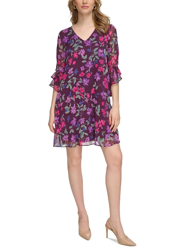 Comfortable Lounge Clothing Save on Classic Elegant Styles Womens Mini Floral Print Shift Dress