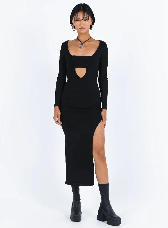 Women's Casual Apparel Flash Sale Marple Cut Out Maxi Dress Black