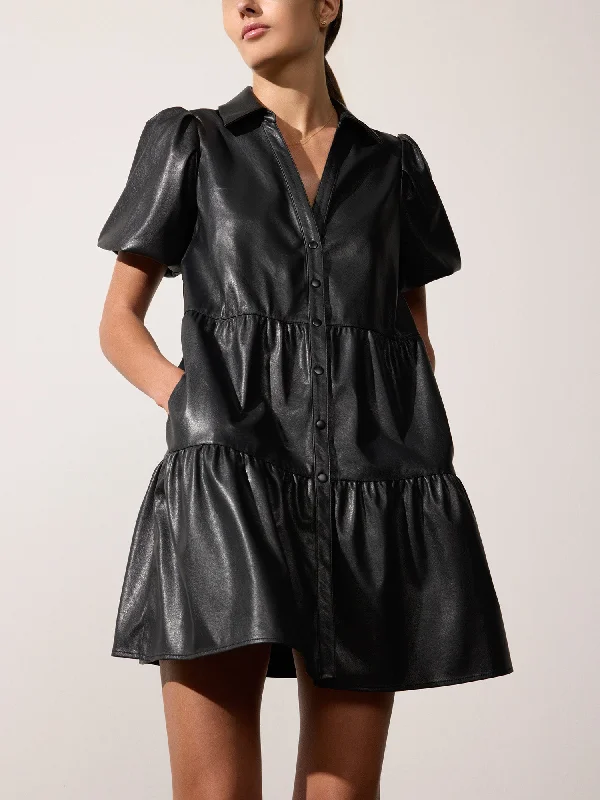 Women's Casual Garments Save on Classic Elegant Styles The Havana Vegan Leather Mini Dress