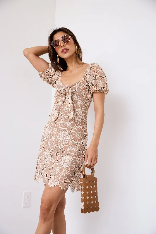 Women's Evening Attire Feminine Elegance SALE - Audrey Eyelet Mini Dress