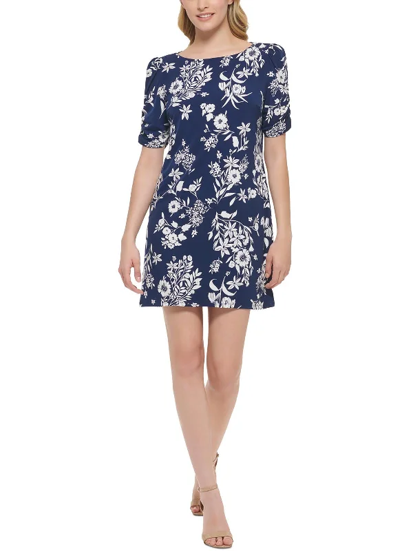 Women's Tops And Clothing Vintage Charm Petites Womens Floral Print Jersey Sheath Dress