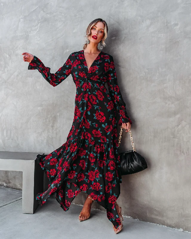 Women's Clothing For Casual Outings Ethnic Cultural Event Wear Fall In Love So Easily Floral Maxi Dress