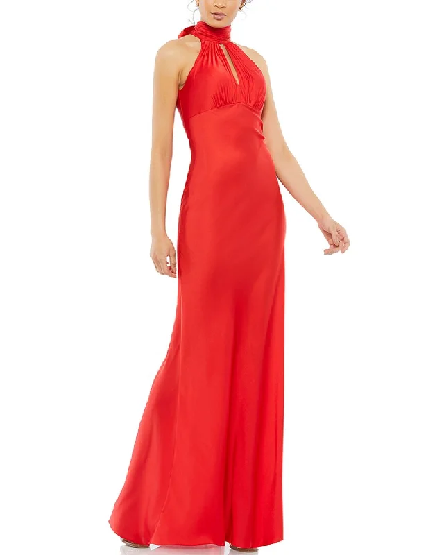 Modern Women's Clothes Vintage Charm Mac Duggal Keyhole Halter Empire Waist Gown