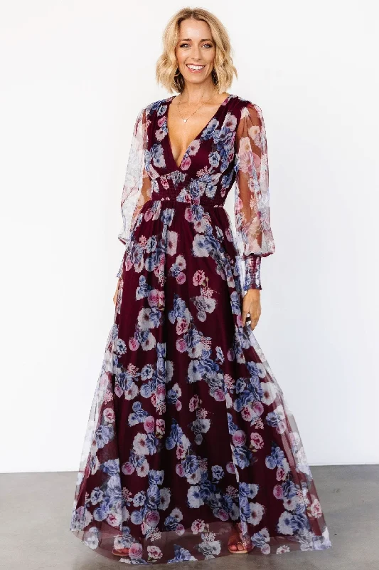 Trendy Athleisure Clothing For Women Weekend Special Layla Tulle Maxi Dress | Mulberry Floral