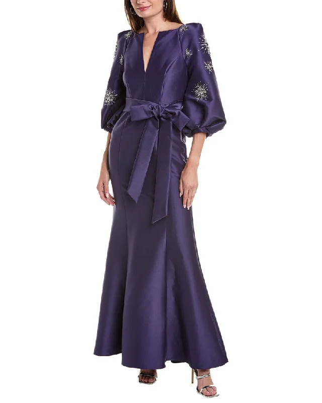 Classic Clothes For Women Minimalist Chic Badgley Mischka Mikado Shirt Gown