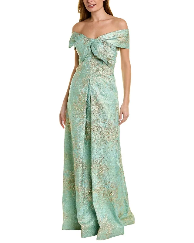 Women's Trendy Clothes Minimalist Chic Teri Jon by Rickie Freeman Jacquard Gown