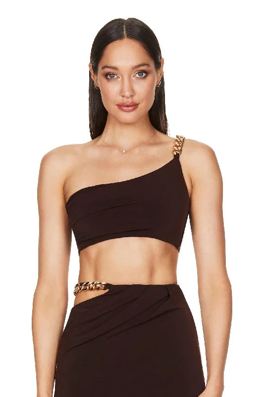 Women's Formal Apparel Elegant Contour Nookie Alyssa Chain Crop - Chocolate