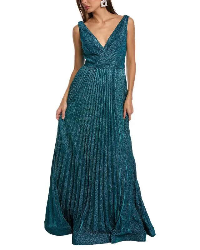 Women's Holiday Apparel Graceful Drape Rene Ruiz Metallic Gown