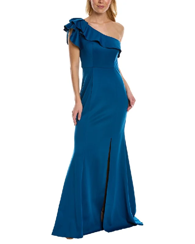 Classic Women's Apparel Minimalist Office - Ready Style Rene Ruiz One-Shoulder Gown