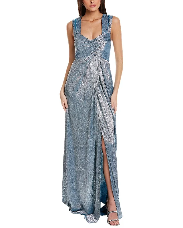 Women's Clothing Apparel Final Clearance Rene Ruiz Metallic Off-The-Shoulder Gown