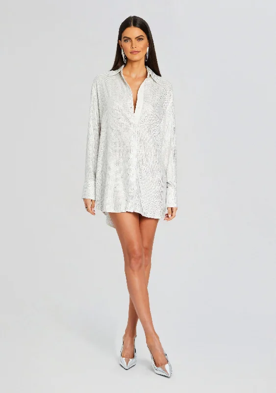 Fashionable Women's Outfit Refined Simplicity Maddox Embellished Shirt Dress