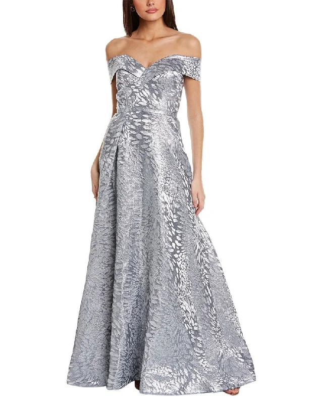 Women's Holiday Apparel Flash Sale Rene Ruiz Off-The-Shoulder A-Line Gown