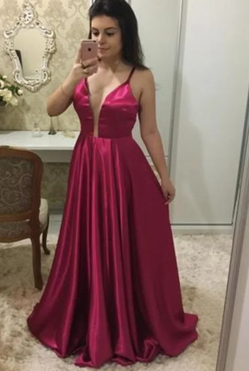 Women's Clothing For Everyday Wear Lightweight Fabric Sexy Spaghetti Straps Prom Dress, Sleeveless A Line Prom Dresses, Long Evening Dress  cg5937