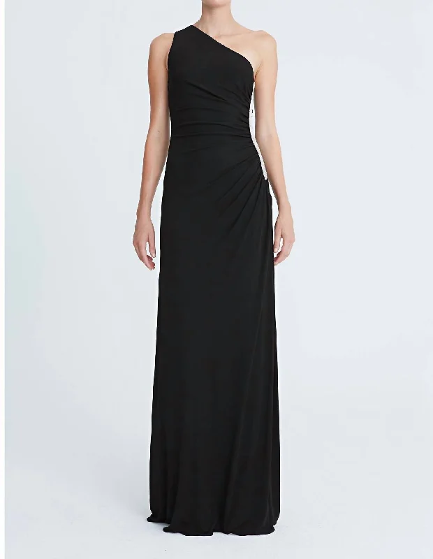 Affordable Women's Garments Effortless Style Amira Jersey Gown With Crystals In Black