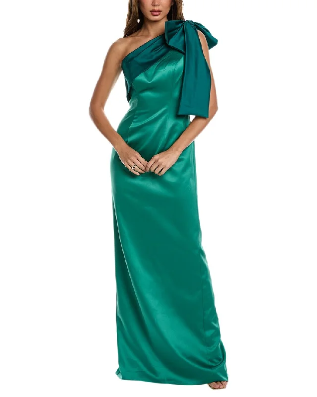 Women's Outerwear Apparel Luxe Layering Rene Ruiz One-Shoulder Column Gown