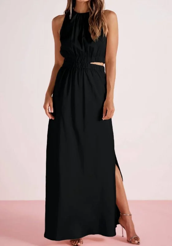 Women's Elegant Clothing Sets Flowy Fabric Finlay Gown In Black