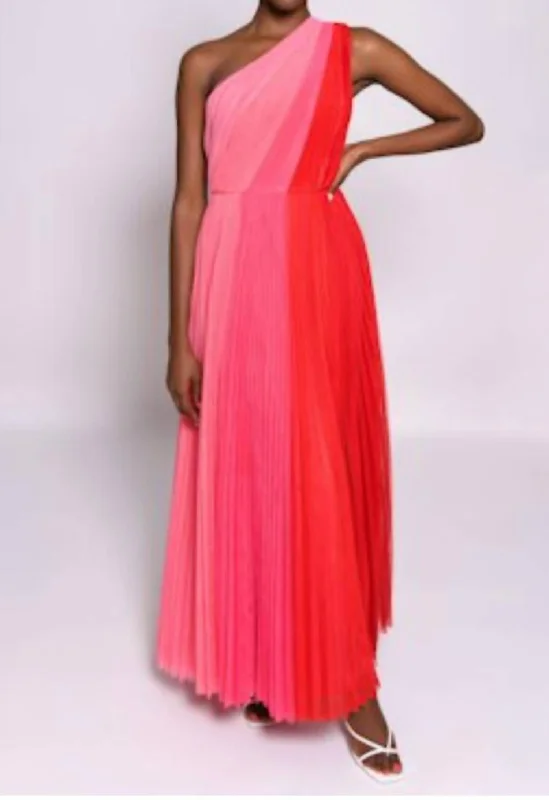 Women's Attire Casual Weekend Relaxed Style Tarina Colorblock Gown In Pink