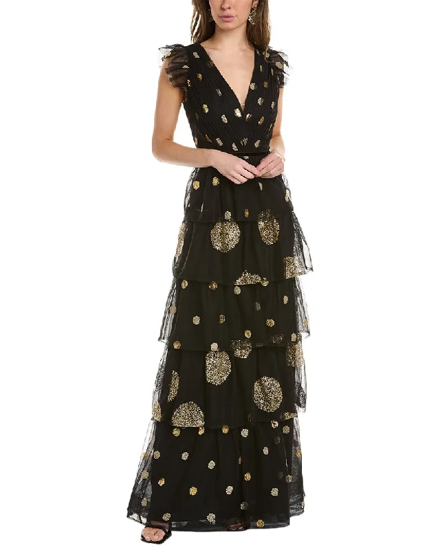 Women's Versatile Apparel Exquisite Craftsmanship Marchesa Notte Tiered Gown