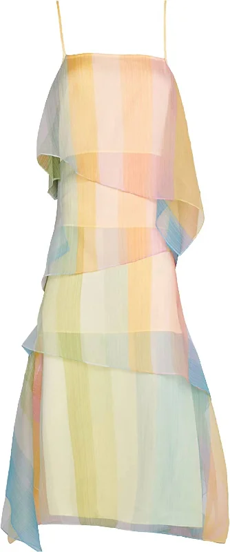 Tailored Clothing For Women End - of - Month Blowout Women's Kyla Costal Tiered Cocktail Dress Gown In Ombre