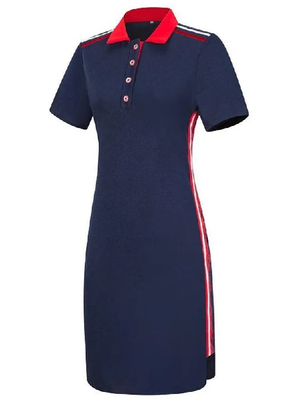 Women's Activewear Attire Timeless Elegant Polo Dress - Plus Size T-Shirt Dress