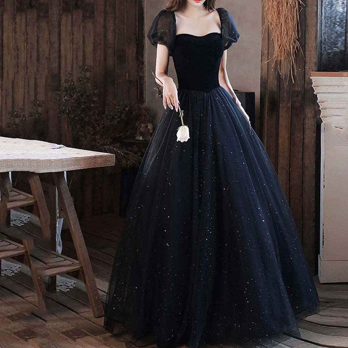 Women's Vacation Clothes Score Big on Glamorous Red - Carpet Styles Fantasy Black Prom Dress,Formal Evening Gowns,Sweetheart Birthday Graduation Bridesmaid Dress,Cocktail Dress,Fairy Ball Gown,Christmas Gifts