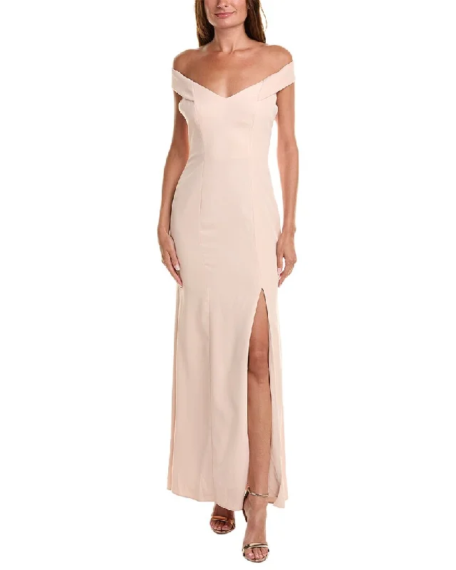 Women's Casual Apparel For Weekends Graceful Movement Dessy Collection Off-the-Shoulder Gown