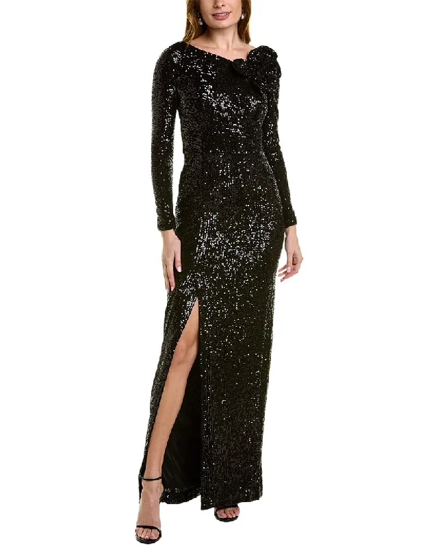 Women's Clothing Sets Flowy Fabric Teri Jon by Rickie Freeman Sequin Gown