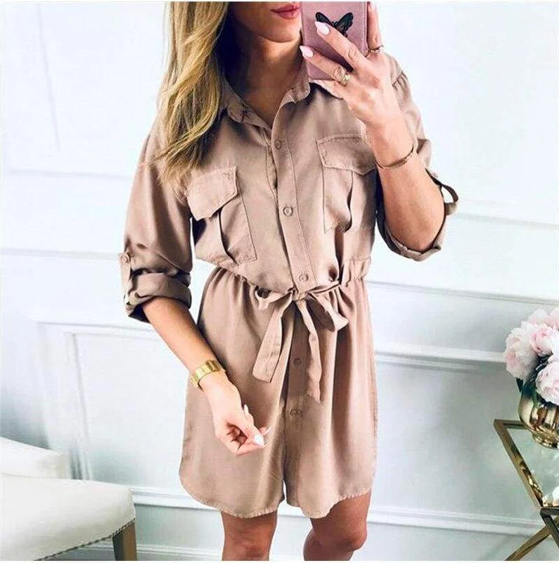 Formal Attire For Women Limited - Edition Drops FashionSierra - Women Autumn Casual Plain T Shirt Dress