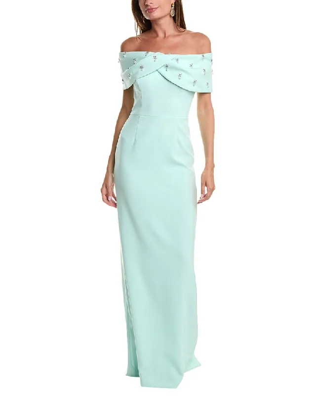 Women's Trendy Clothing Classic Charm Teri Jon by Rickie Freeman Off-The-Shoulder Gown