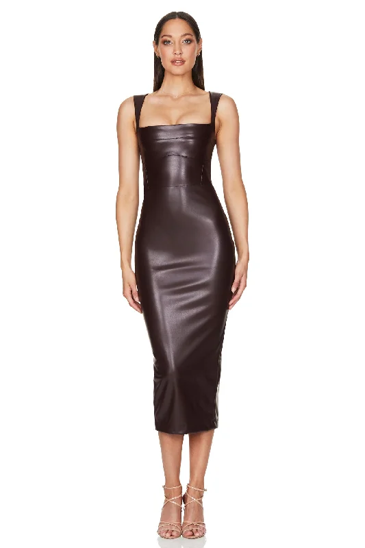 Women's Resort Garments Modern Romance Nookie Alexia Midi Dress - Chocolate