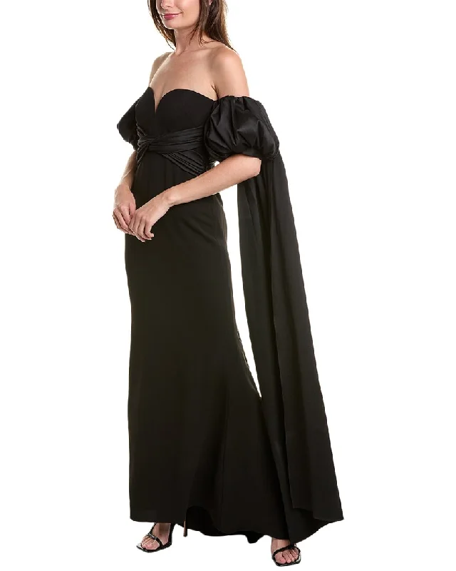 Women's Fashion Clothes Polished Finish Badgley Mischka Twisted Waist Gown