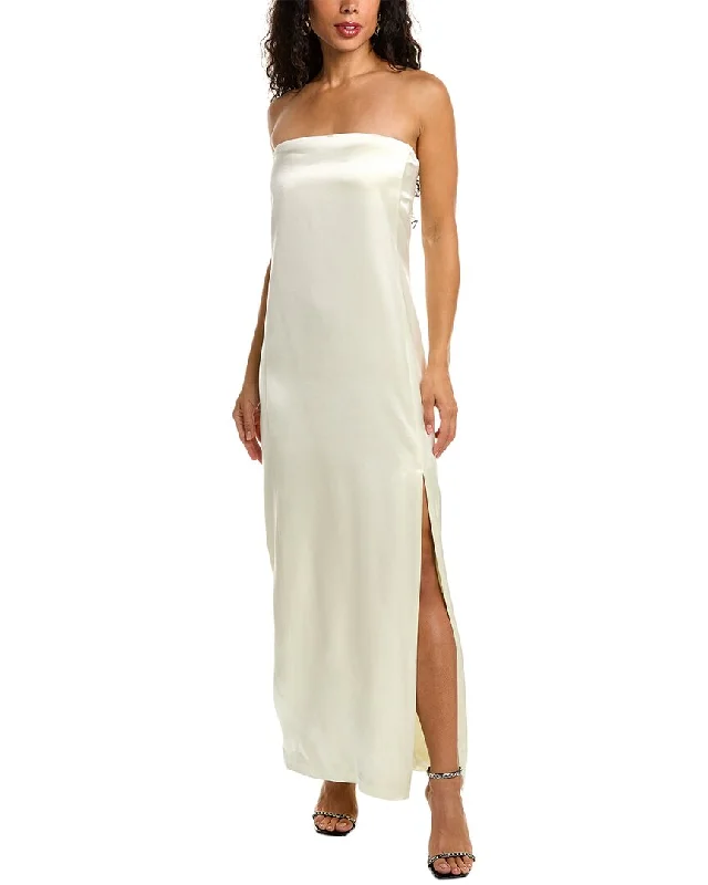 Affordable Women's Clothing Minimalist Chic Nicholas Strapless Satin Dress