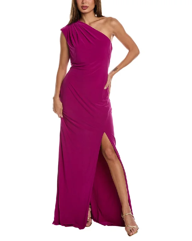 Affordable Luxury Women's Apparel Romantic Date - Night Ensemble Rene Ruiz One-Shoulder Gown