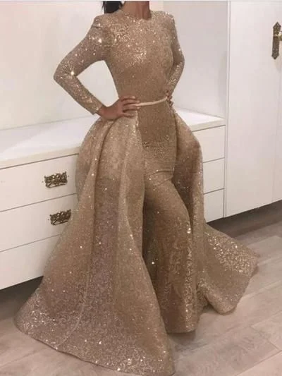 Casual Outfit For Women Buy More, Save More Mermaid Long Sleeve Prom Dress Vintage African Gold Prom Dress   cg20203