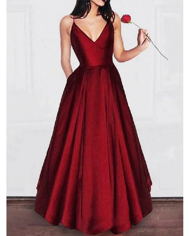 Women's Athletic Apparel Y2K Nostalgic Fashion Look Amazing Elegant A Line Dark Red Satin Prom dress Girls Graduation Gown 2025 Party Dress LP856